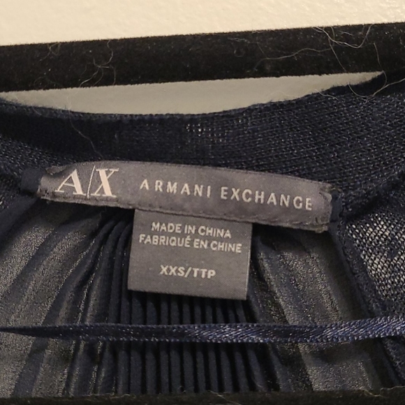 Pleated sheer back black cardigan Armani Exchange - Picture 4 of 4